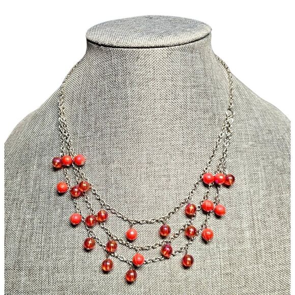 Red Berry Bliss Dangle Necklace (NWOT) - Picture 1 of 12